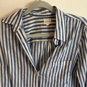 Boyfriend button up, light blue stripes